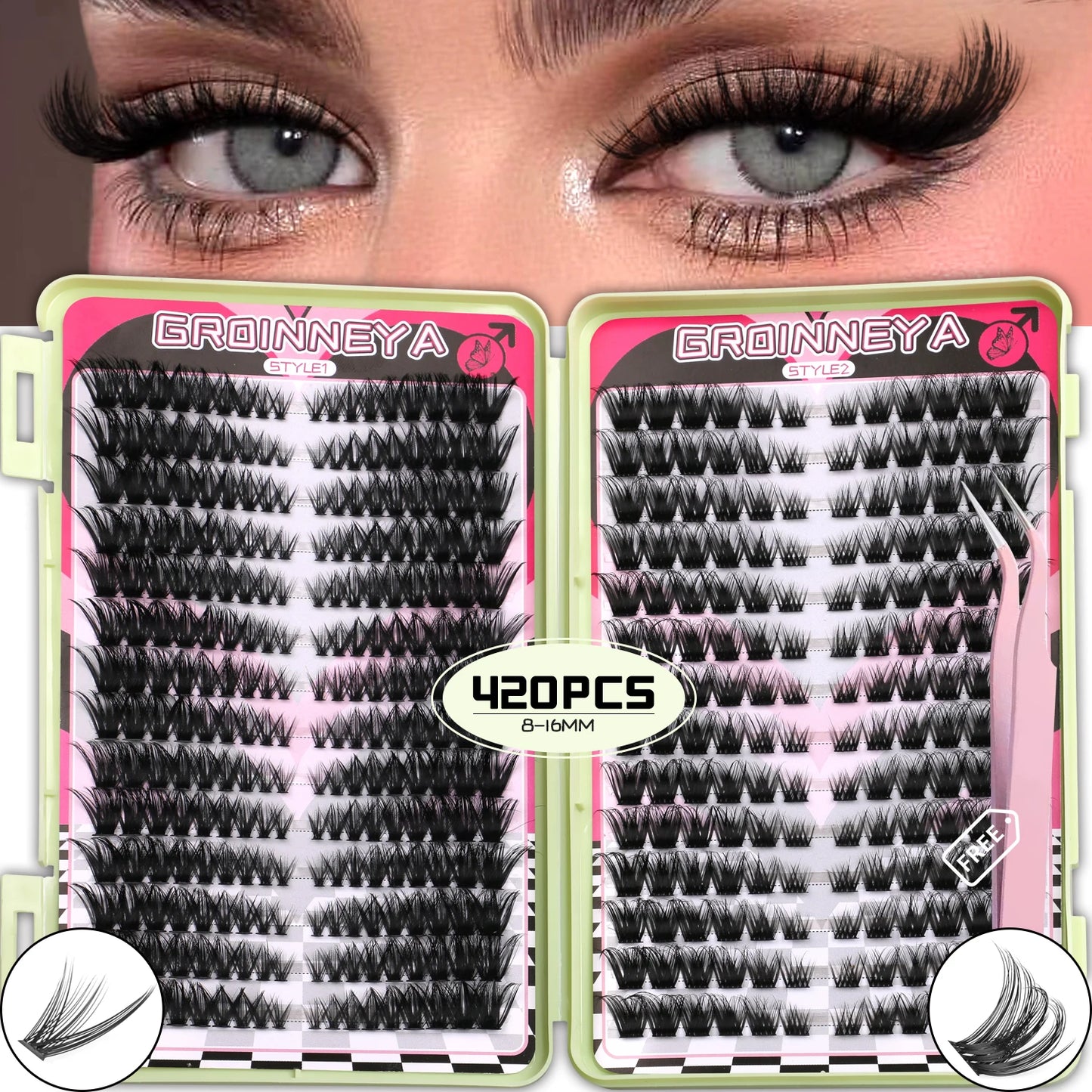 Natural Look Wispy Thick False Eyelashes