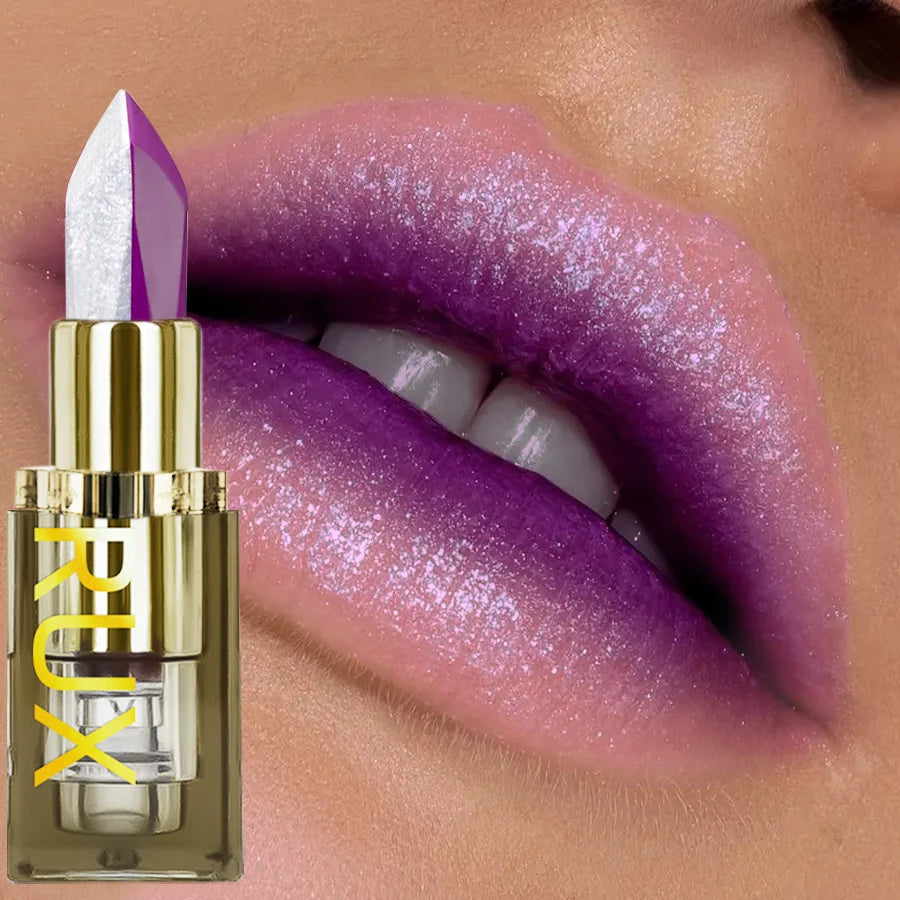 Purple Glitter Two-tone Lipstick Red Rose Moisturizing Lipsticks