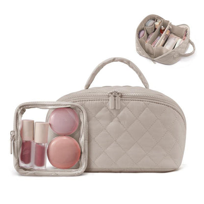 180° Lay-Flat Puffer Makeup Bag