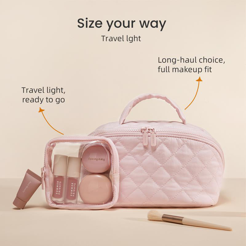 180° Lay-Flat Puffer Makeup Bag