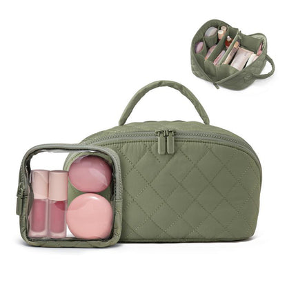 180° Lay-Flat Puffer Makeup Bag