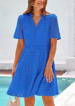 2025 V Neck Hollow Out Summer Dresses