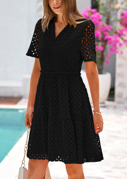 2025 V Neck Hollow Out Summer Dresses