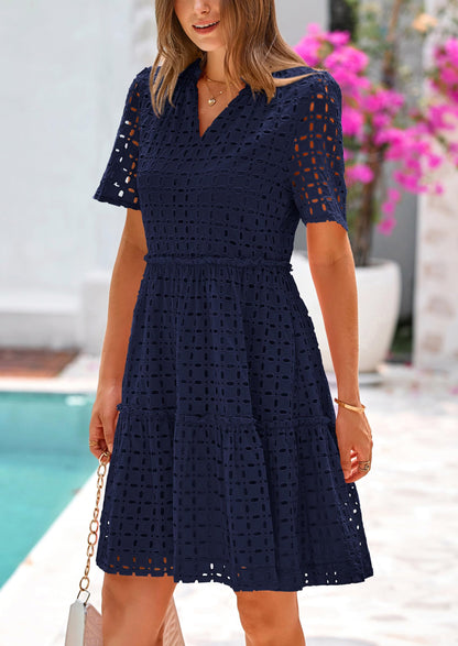 2025 V Neck Hollow Out Summer Dresses