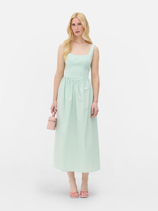 Sleeveless Corset Midi Dress