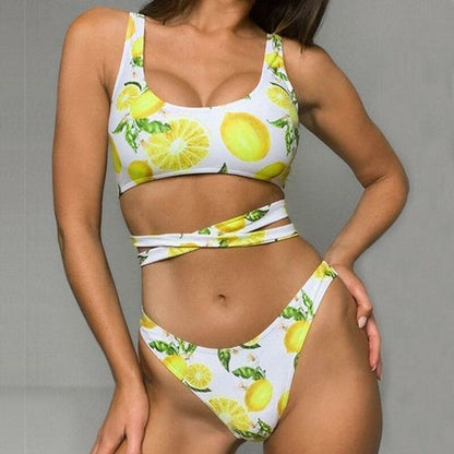 Lemon Halter Tie Bikini