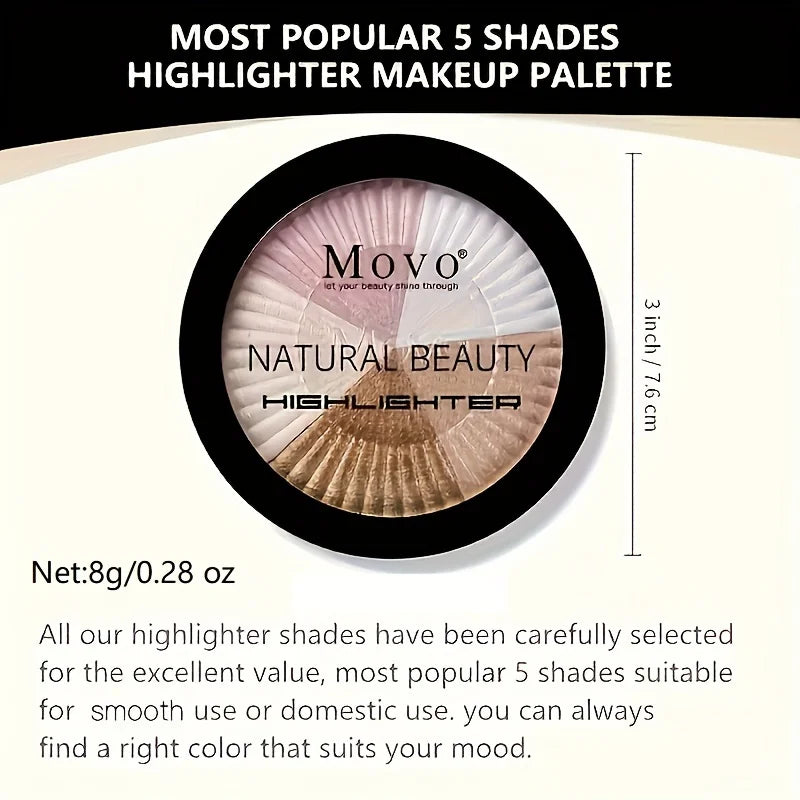 5 Colors Highlighter Powder Makeup Palette