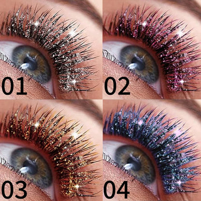 1PC Diamond Mascara Shining Sweet Proof Glitter Eyelashes