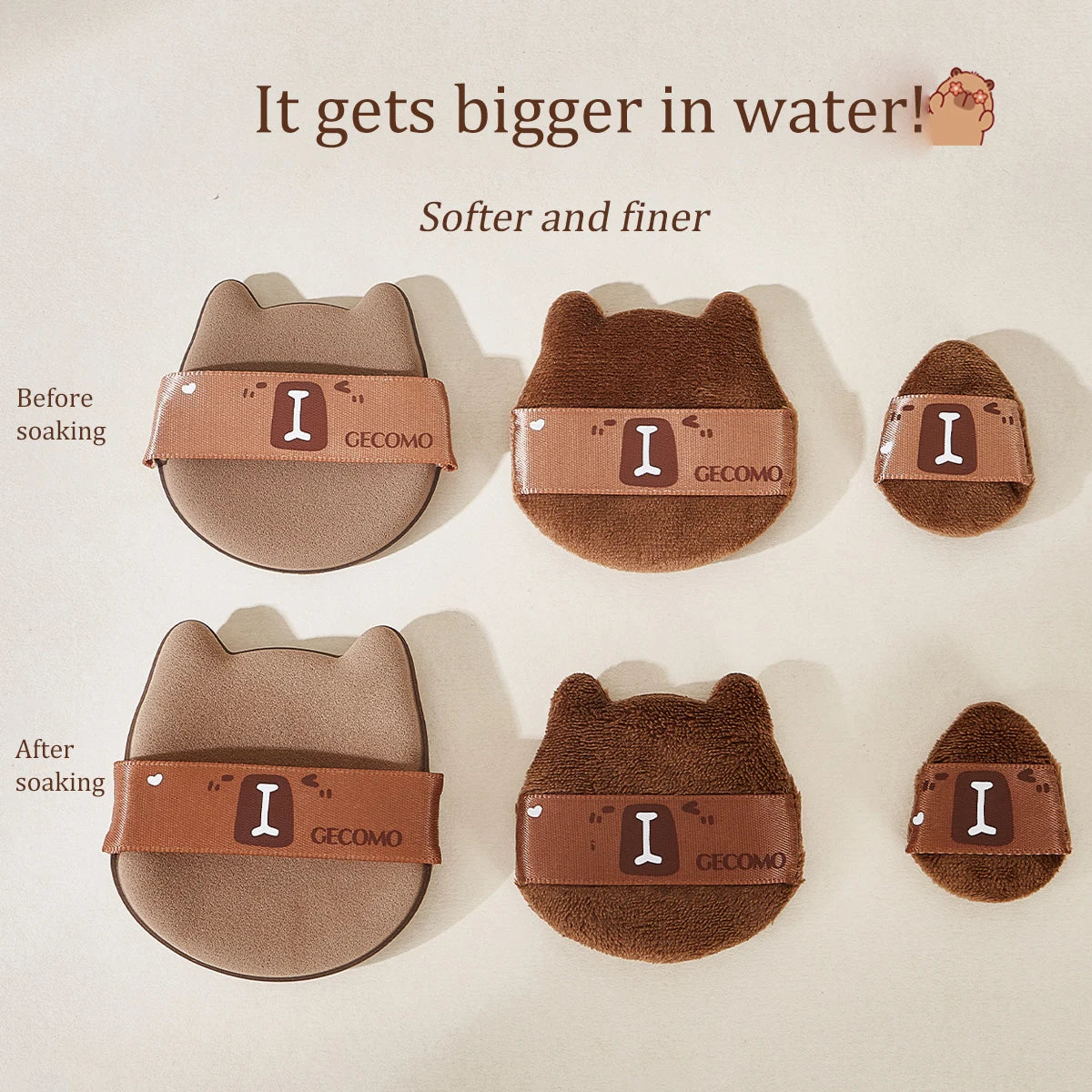 Capybara Powder puff Set