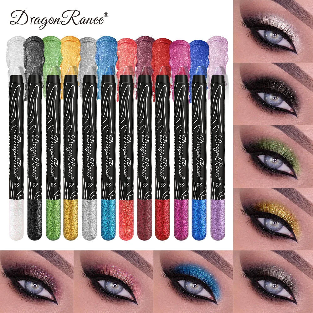 12 Colors Long-lasting Glitter Eyeshadow Pencil