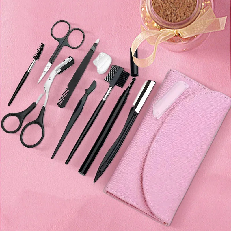 Professional Stainless Steel Eyebrow Trimming Tool Set
