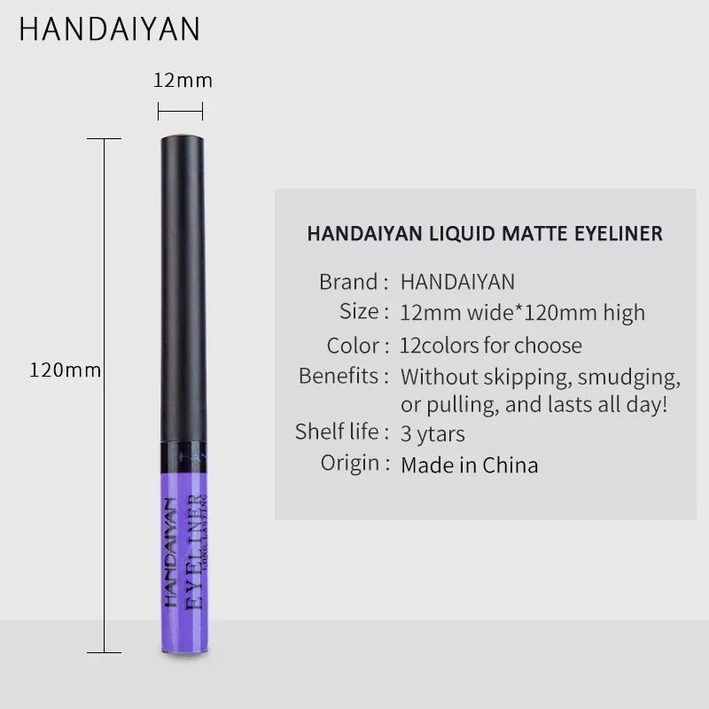 12 Colors Colorful Liquid Eyeliner Pencil