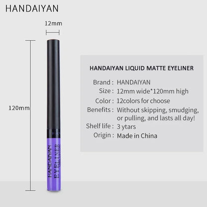 12 Colors Colorful Liquid Eyeliner Pencil