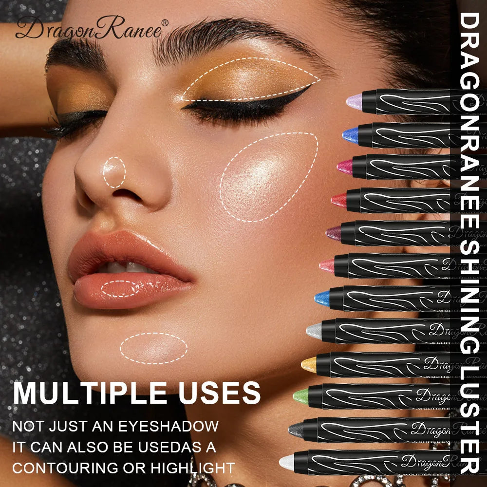 12 Colors Long-lasting Glitter Eyeshadow Pencil