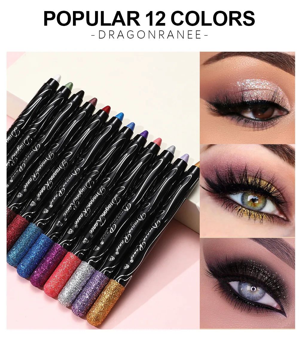 12 Colors Long-lasting Glitter Eyeshadow Pencil
