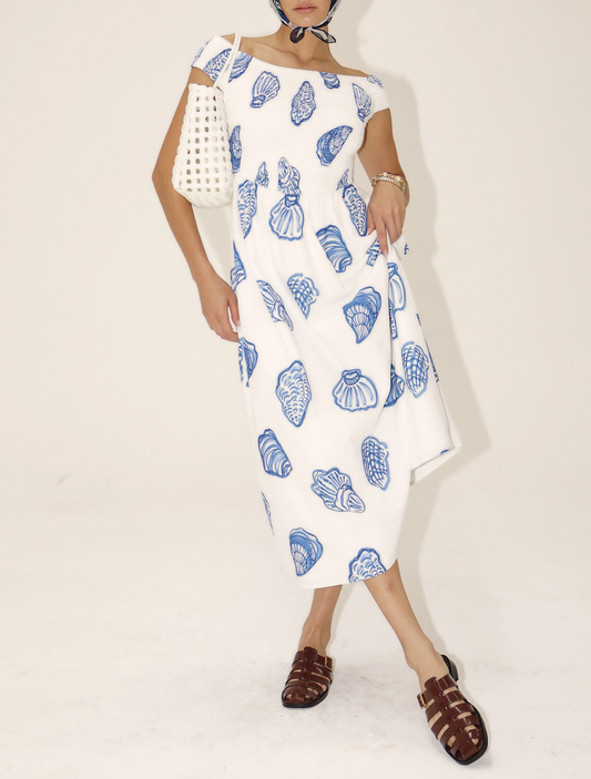 Off Shoulder Seashell Maxi Dress