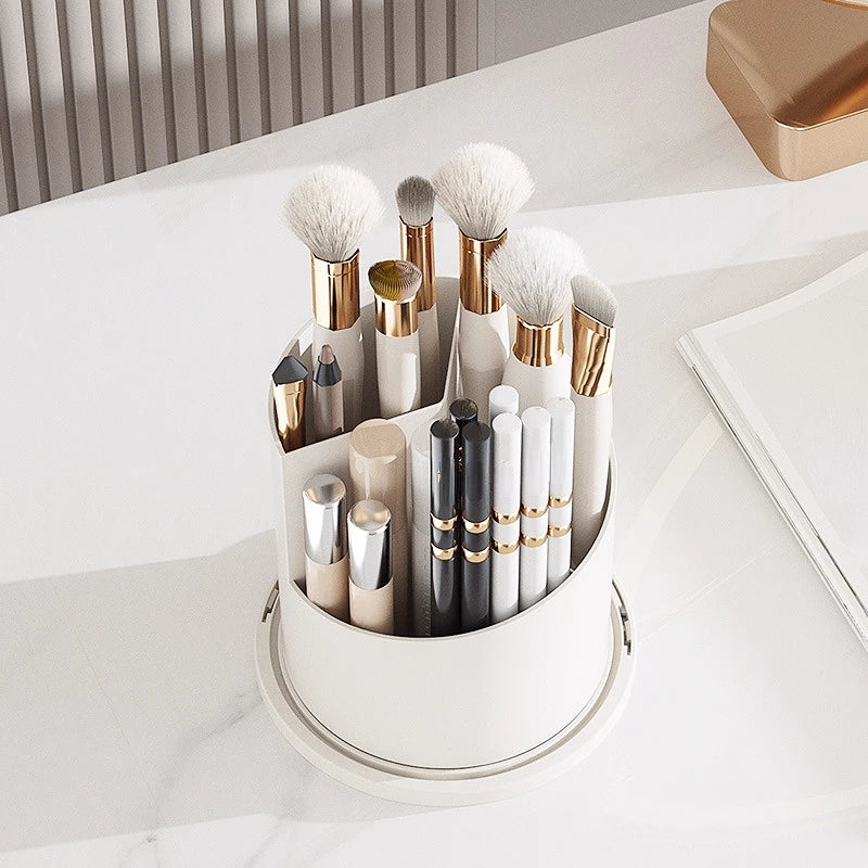Cosmetic storage box rotary makeup brush