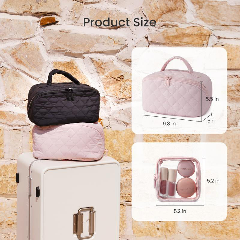 180° Lay-Flat Puffer Makeup Bag