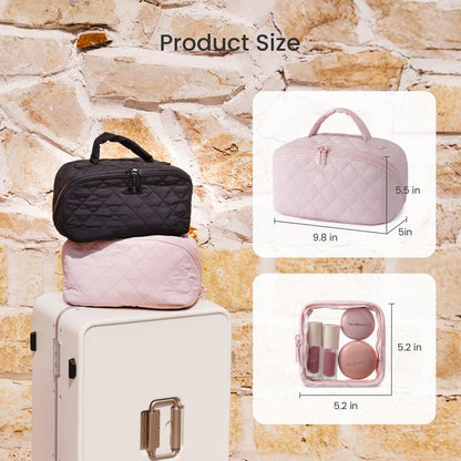 180° Lay-Flat Puffer Makeup Bag